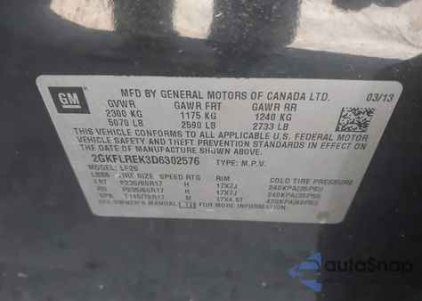 2013 GMC Terrain Sle from USA, damaged, VIN 2GKFLREK3D6302576